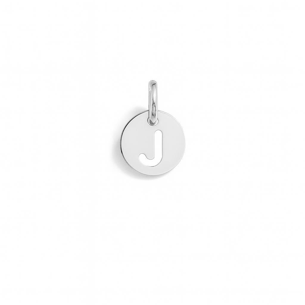 Charm Lettera J in Oro Bianco – Modello 3