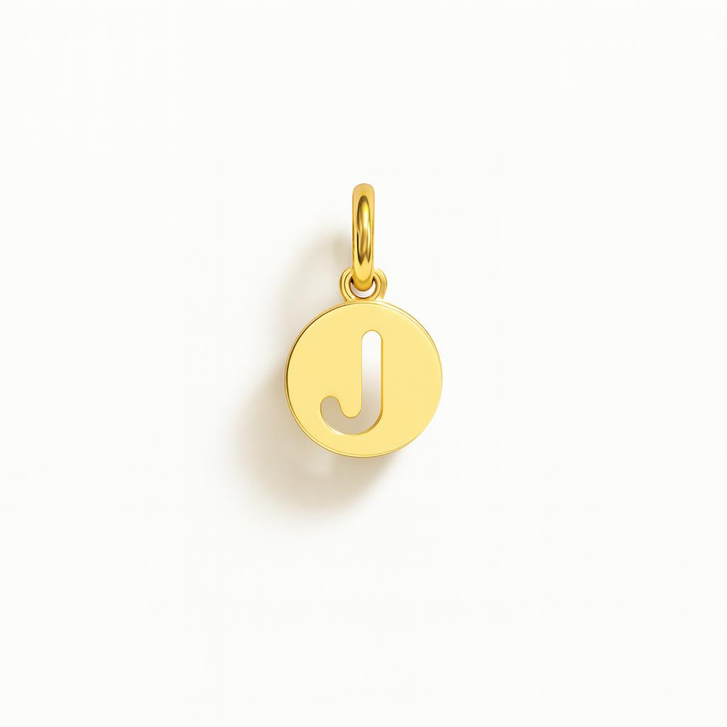 Charm Lettera J in Oro Giallo – Modello 3