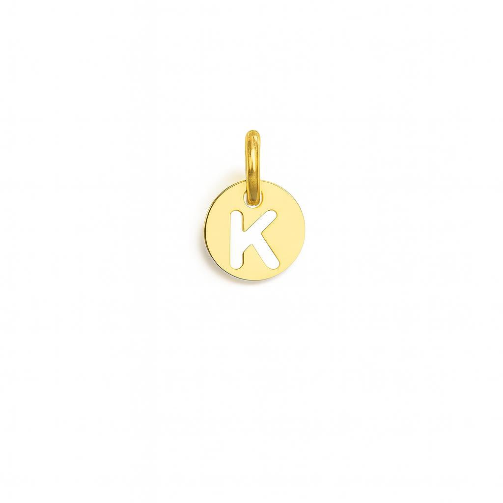 Charm Lettera K in Oro Giallo – Modello 3