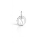 Charm Lettera M in Oro Bianco – Modello 3