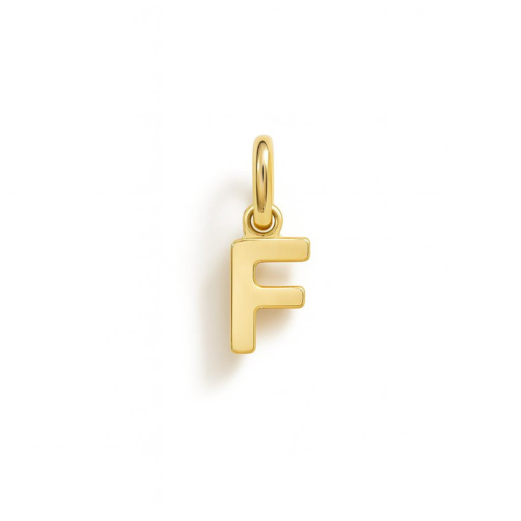 Charm Lettera F in Oro Giallo – Modello 1