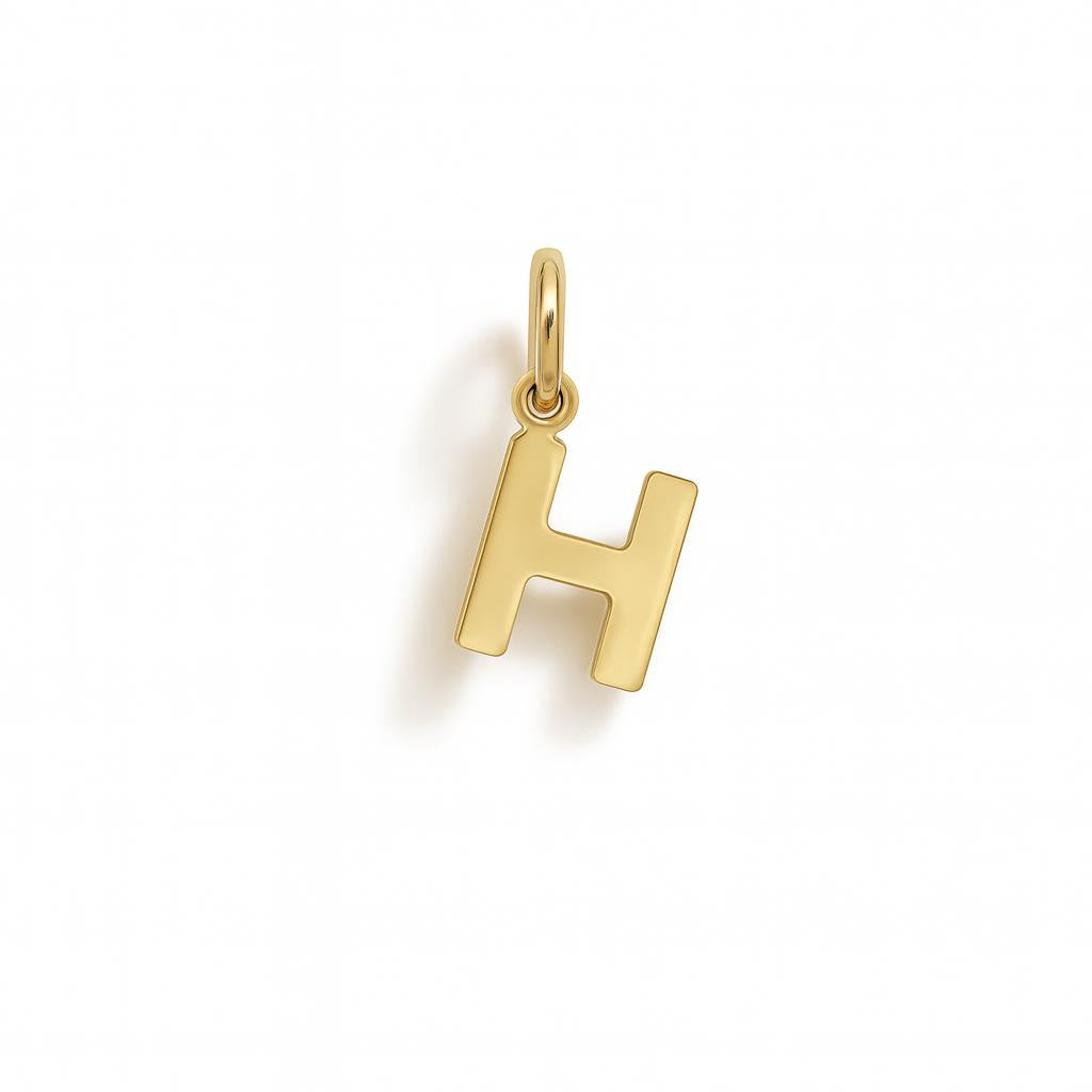 Charm Lettera H in Oro Giallo – Modello 1