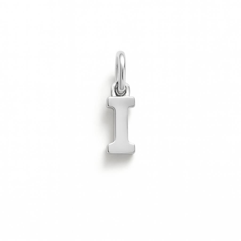 Charm Lettera I in Oro Bianco – Modello 1