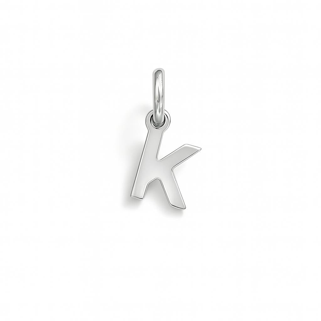 Charm Lettera K in Oro Bianco – Modello 1