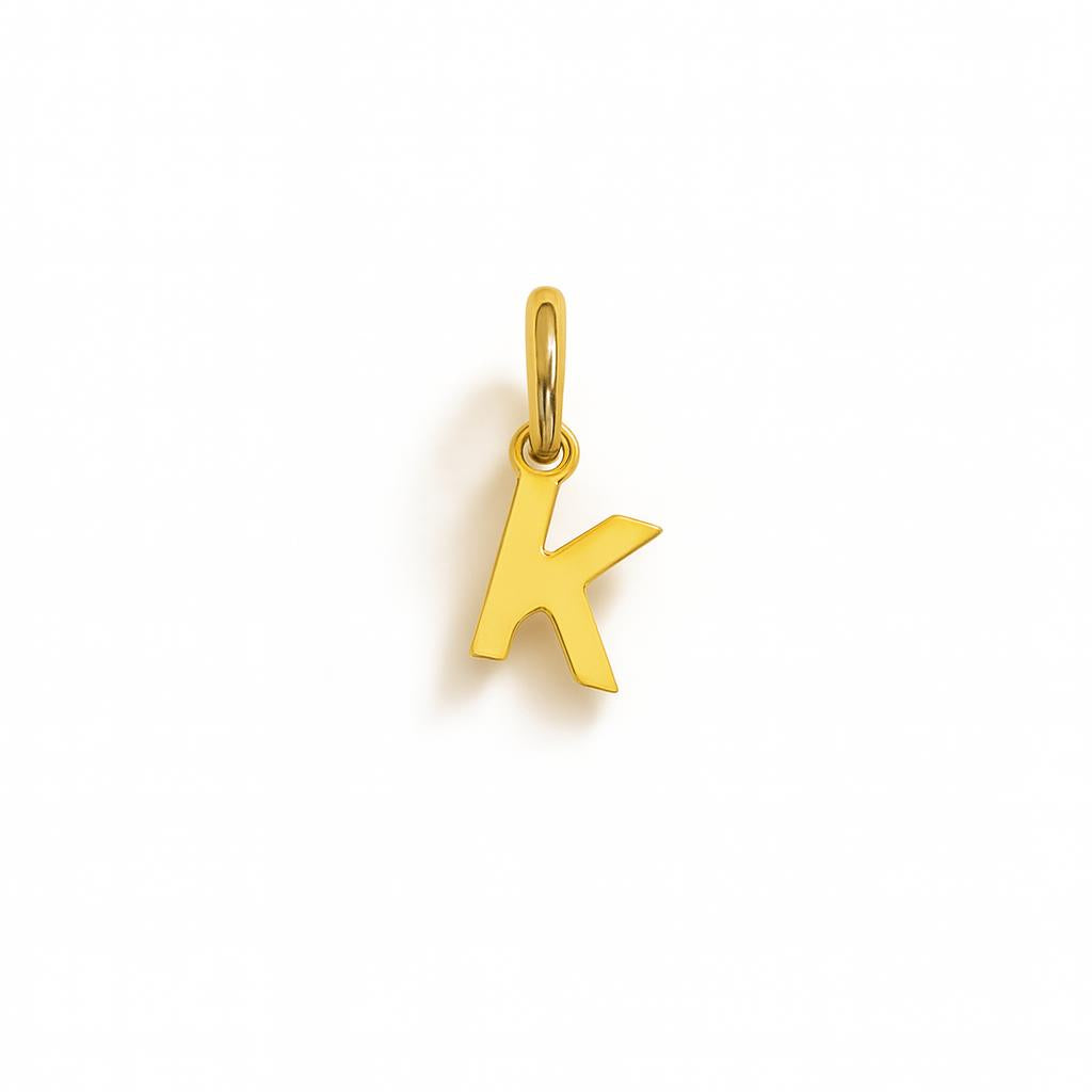 Charm Lettera K in Oro Giallo – Modello 1