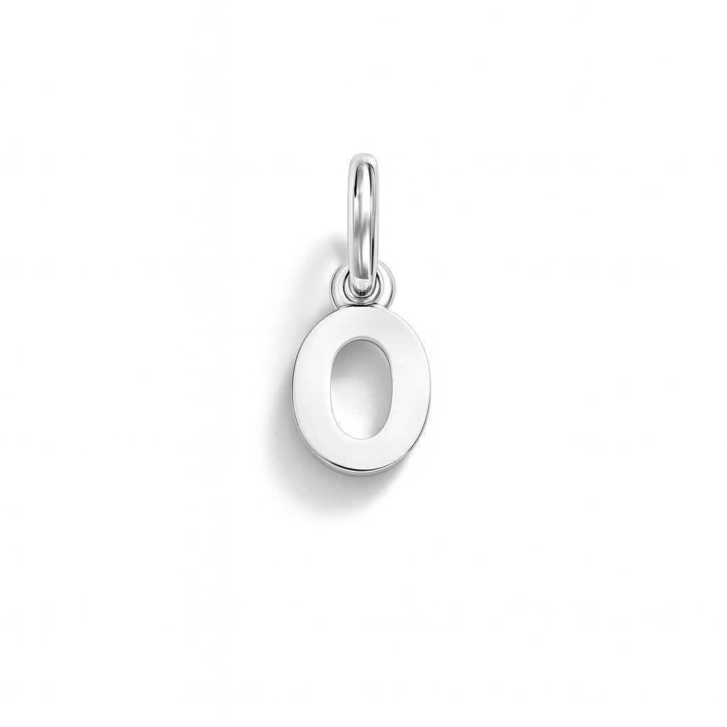 Charm Lettera O in Oro Bianco – Modello 1