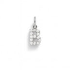 Charm Lettera B in Oro Bianco e Zirconi – Modello 2