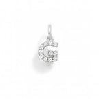 Charm Lettera G in Oro Bianco e Zirconi – Modello 2