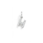 Charm Lettera H in Oro Bianco e Zirconi – Modello 2