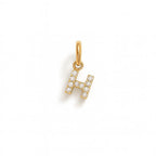 Charm Lettera H in Oro Giallo e Zirconi – Modello 2