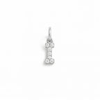 Charm Lettera I in Oro Bianco e Zirconi – Modello 2