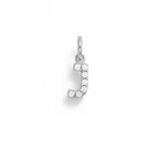 Charm Lettera J in Oro Bianco e Zirconi – Modello 2