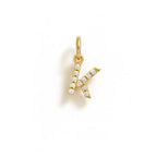 Charm Lettera K in Oro Giallo e Zirconi – Modello 2