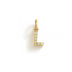 Charm Lettera L in Oro Giallo e Zirconi – Modello 2