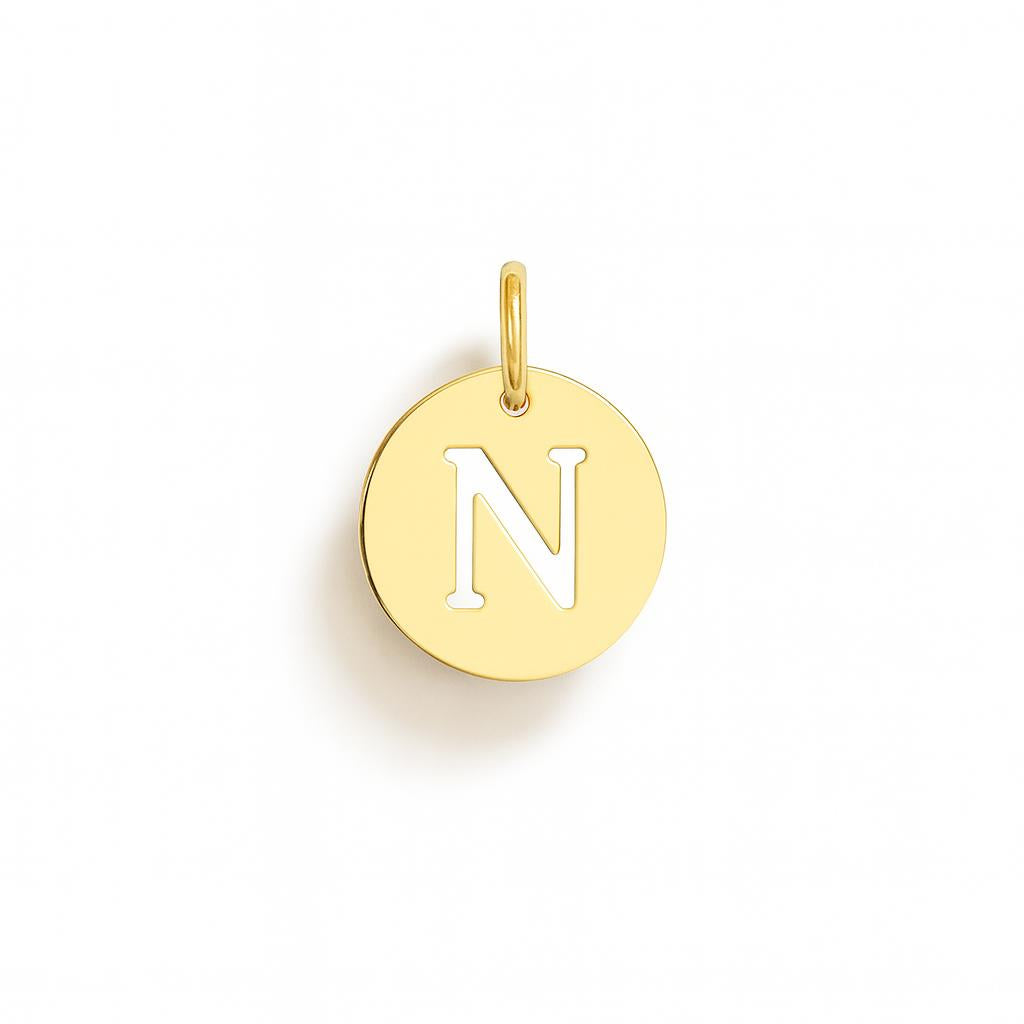 Charm Lettera N in Oro Giallo – Modello 4