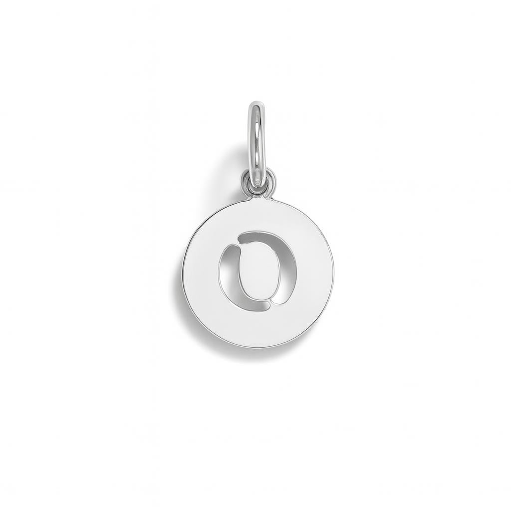 Charm Lettera O in Oro Bianco – Modello 4