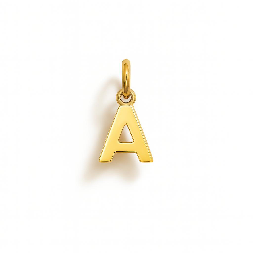 Charm Lettera A in Oro Giallo – Modello 1