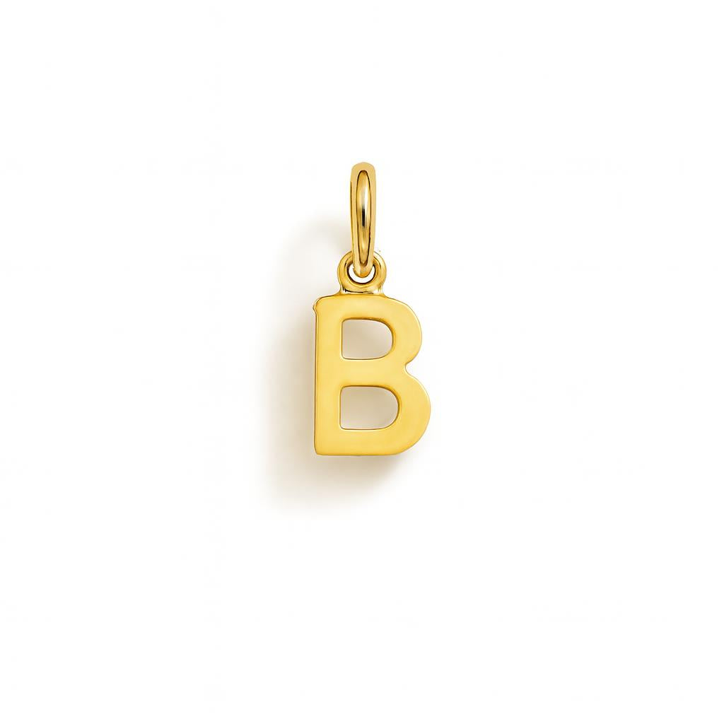 Charm Lettera B in Oro Giallo – Modello 1