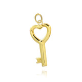 Charm Chiave Cuore d'Oro Vero