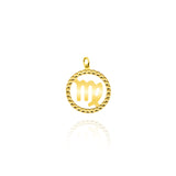 Charm Zodiaco Vergine d'Oro Vero