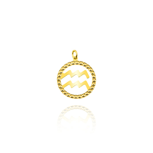 Charm Zodiaco Acquario d'Oro Vero
