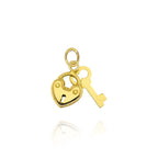 Key and padlock pendant in real gold 