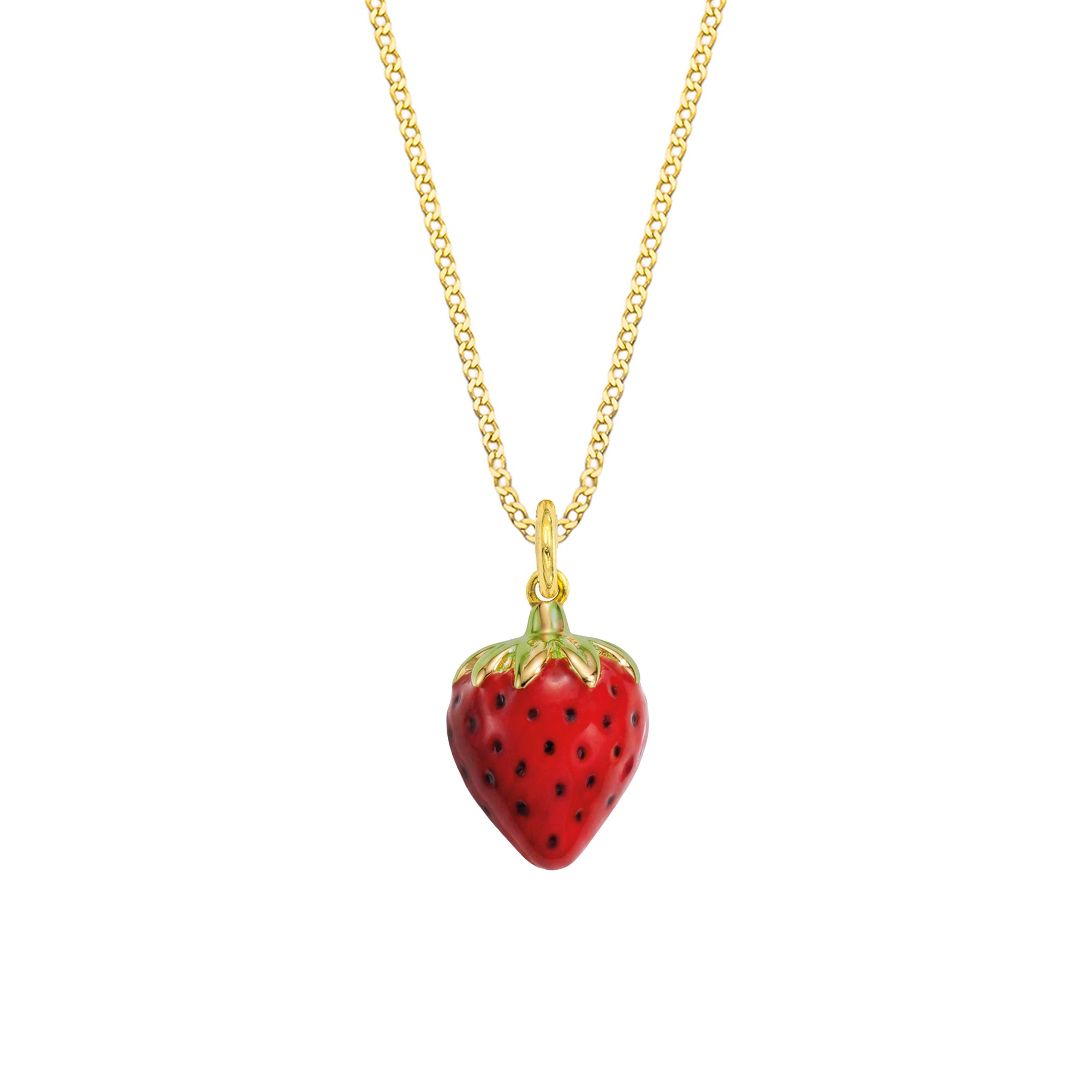 Collana Fragola in Oro e Smalto