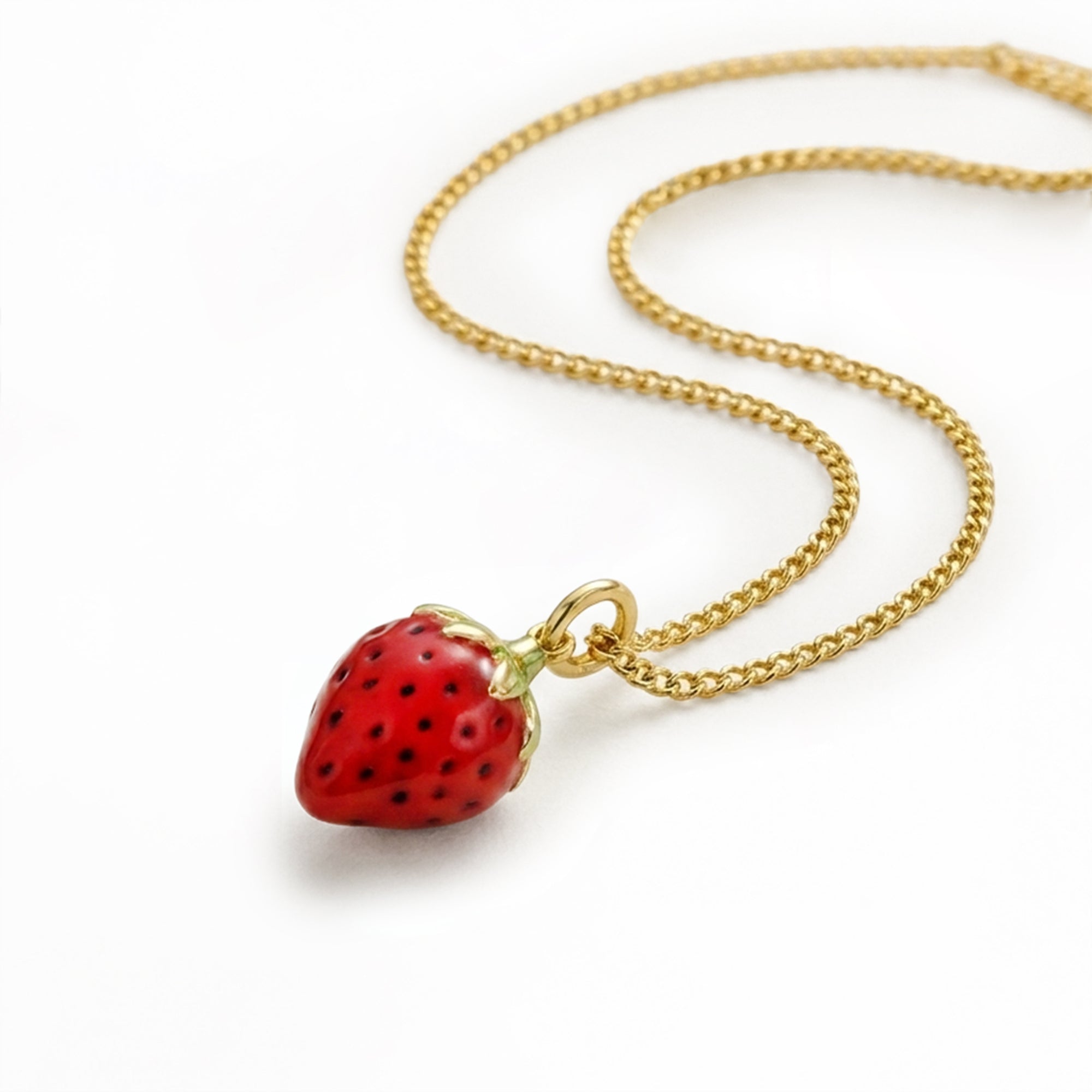 Collana Fragola in Oro e Smalto