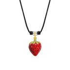Collana Cordino Fragola in Oro e Smalto