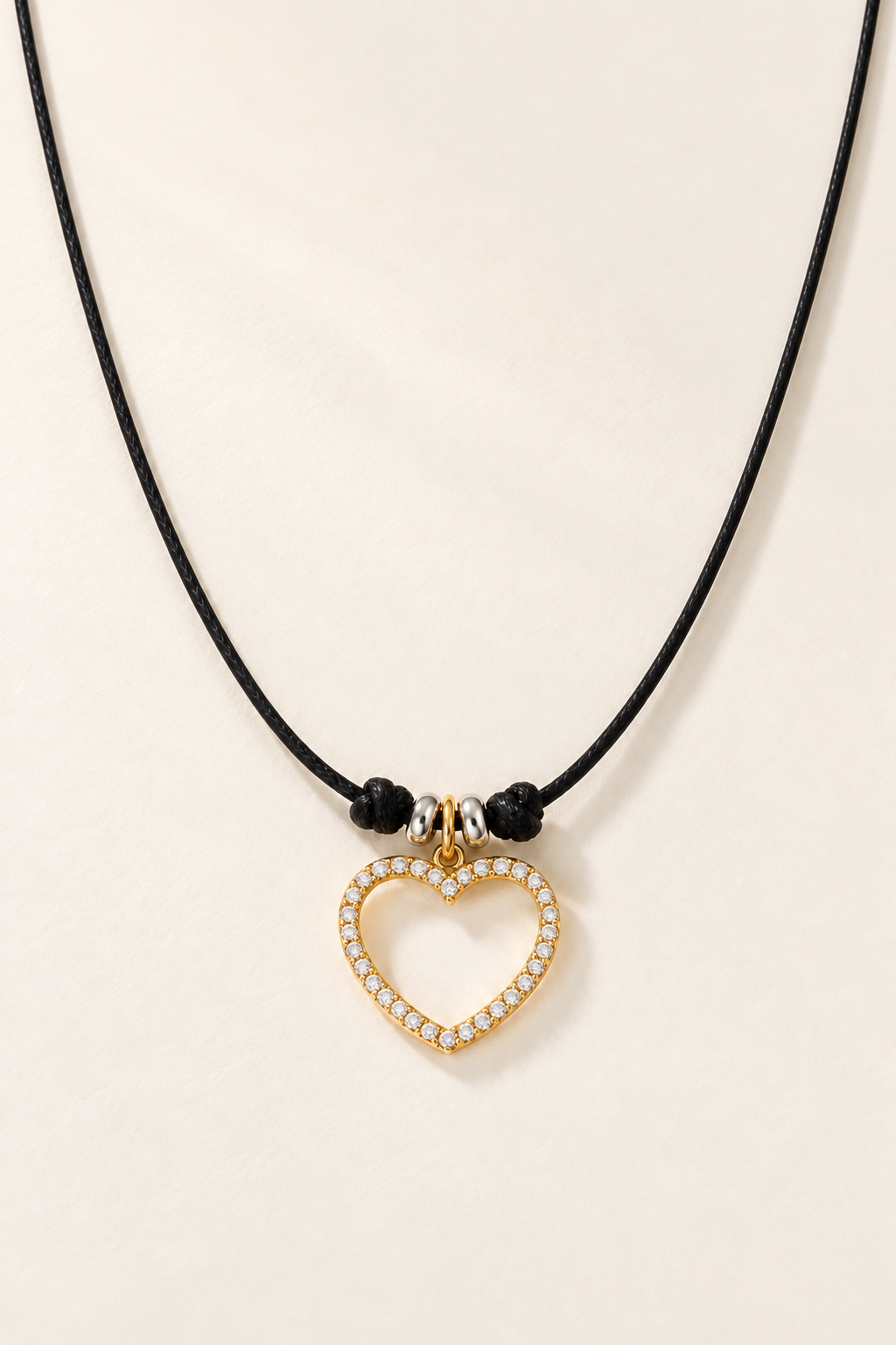 Collana Cuore su Cordino - Oro Giallo 9 kt | Facco Gioielli