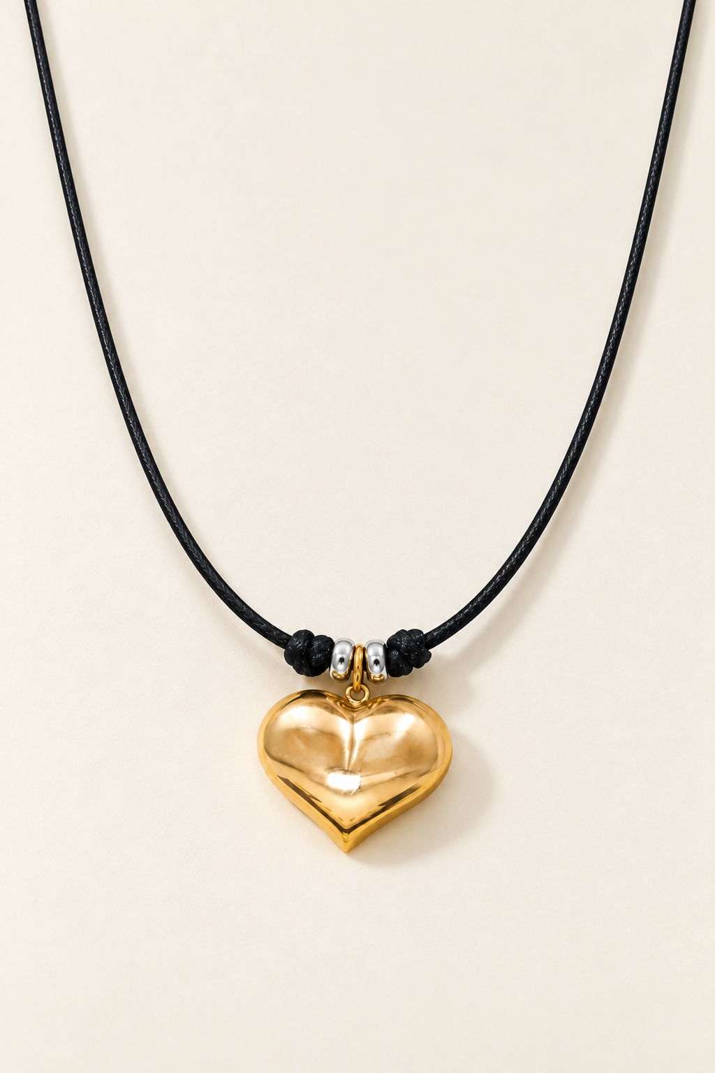 Collana Cuore su Cordino - Oro Giallo 9 kt | Facco Gioielli
