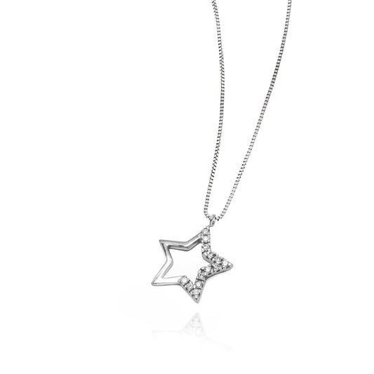 Collana Stella d'Oro Vero e Zirconi