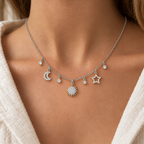 Moon, Sun and Star Gold Necklace