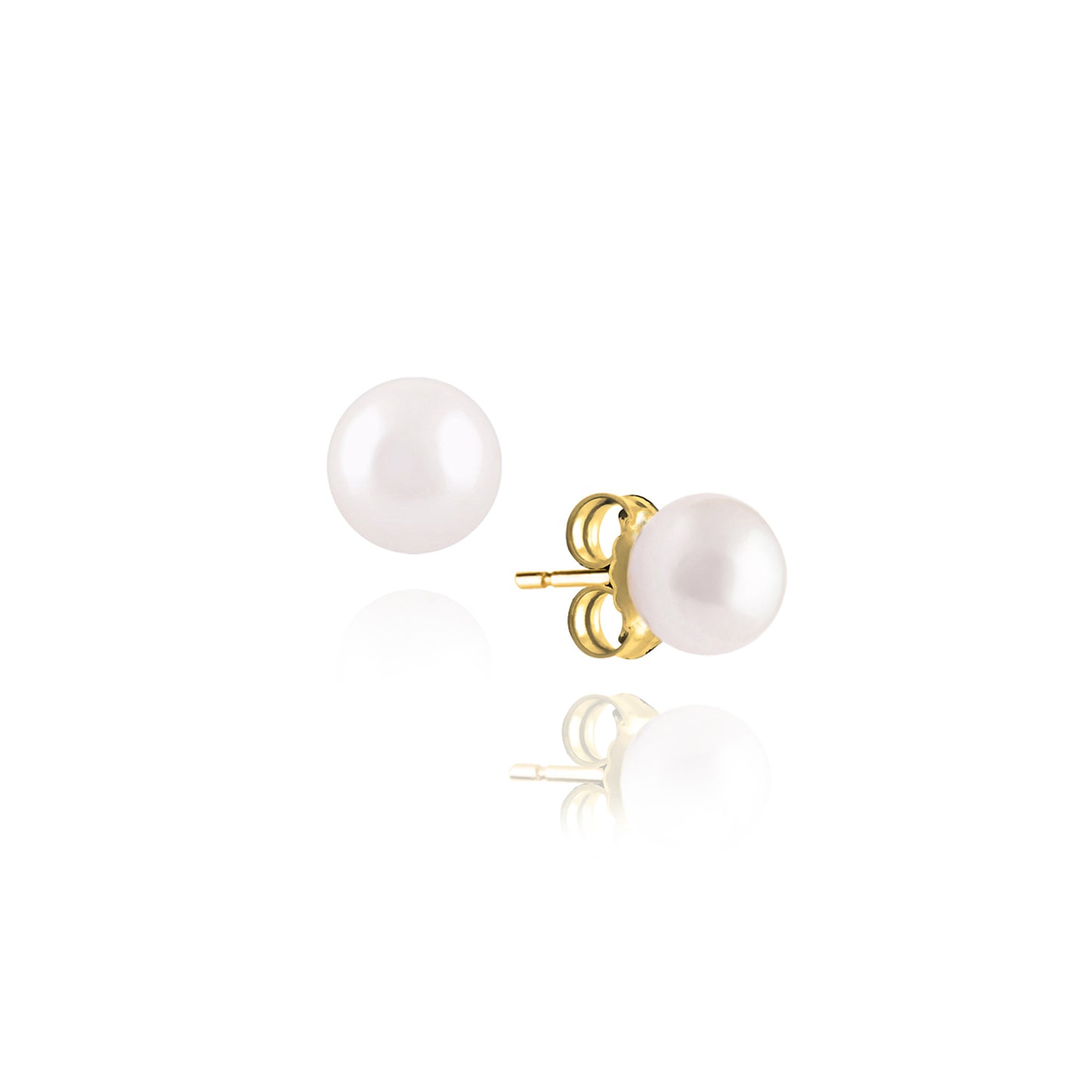 Pearl Earrings in Real Gold 