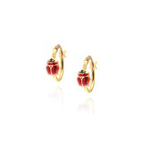Ladybug Earrings in Real Gold 
