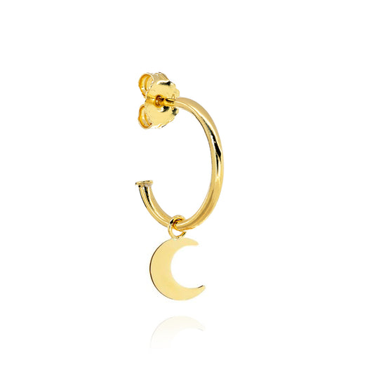 Orecchino Singolo Luna d'Oro Vero