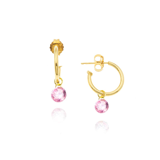 Ruby Zircon Earrings in Real Gold