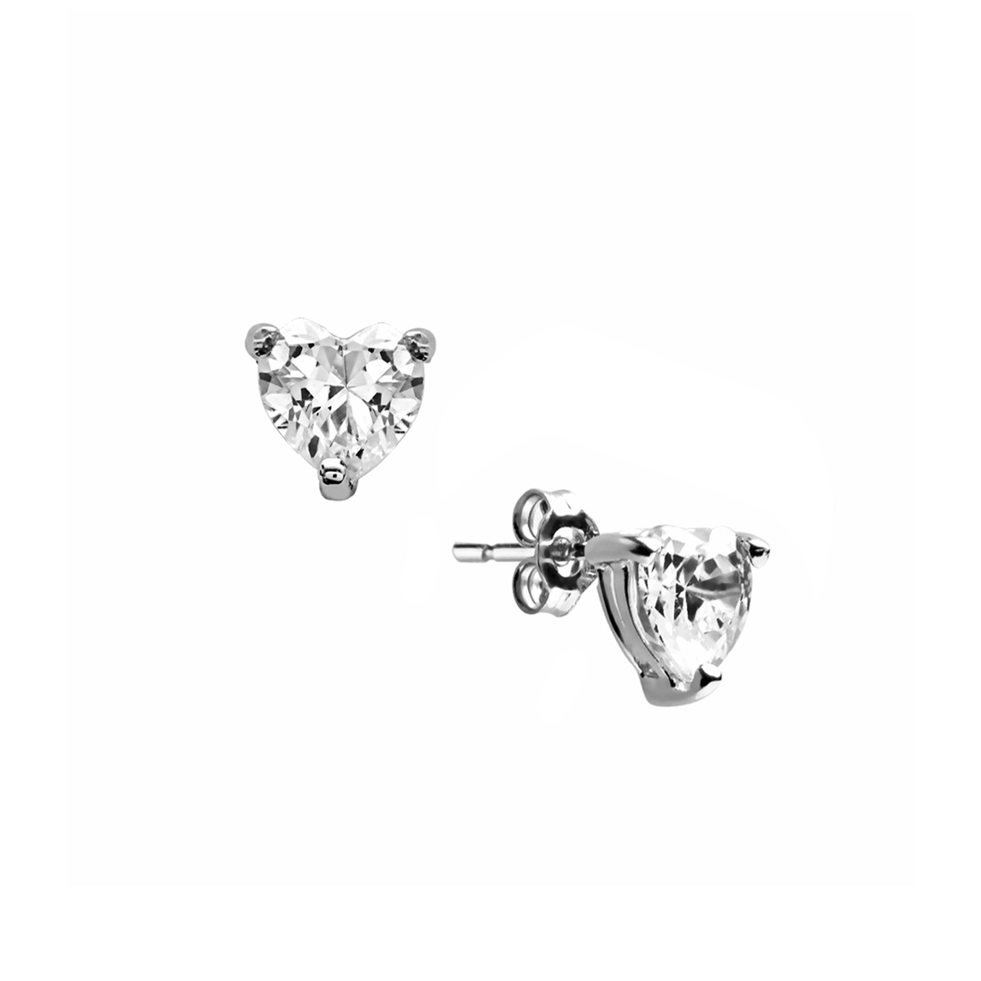 Orecchini Cuore in Oro e Zirconi