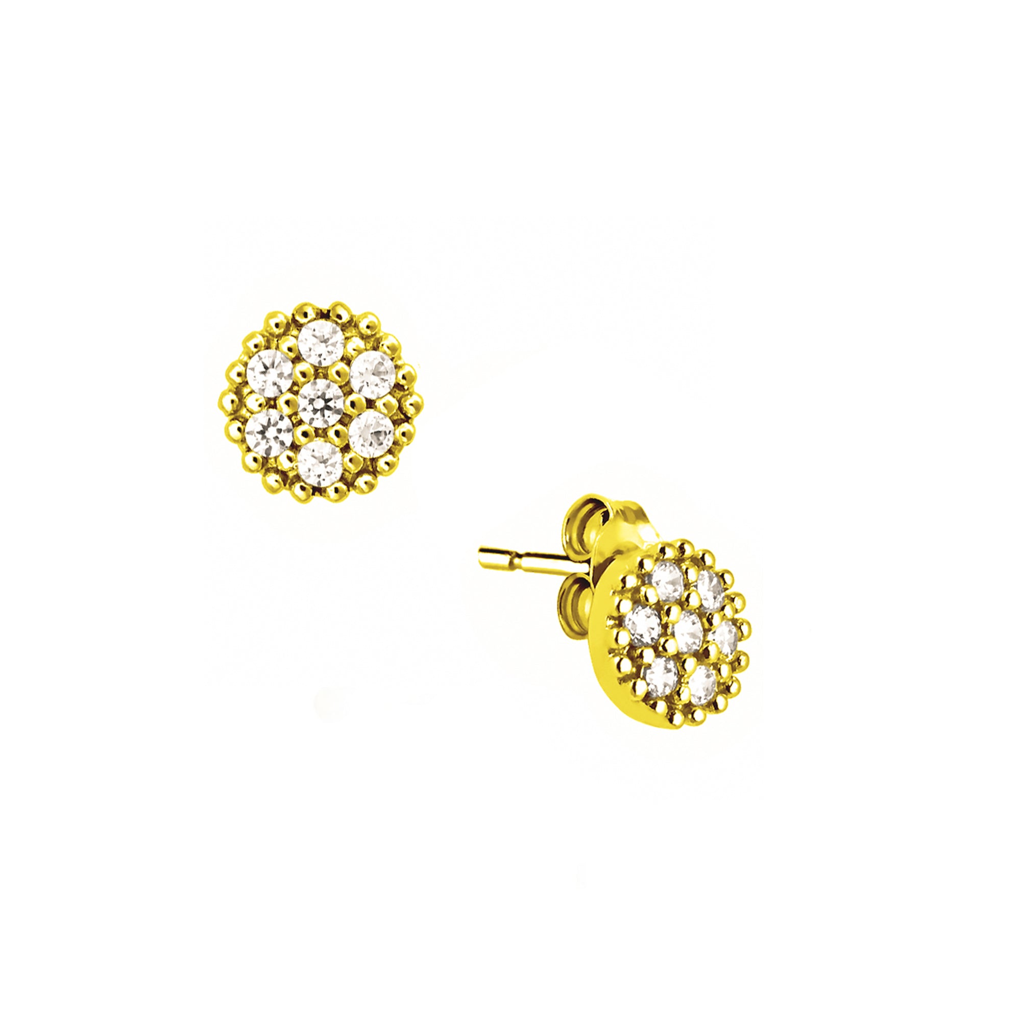 Orecchini Cerchio in Oro e Zirconi