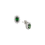 Emerald Zircon Earrings in Real Gold