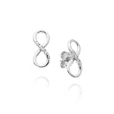 Real Gold Infinity Earrings with 100% Natural Diamonds P.Ct 6