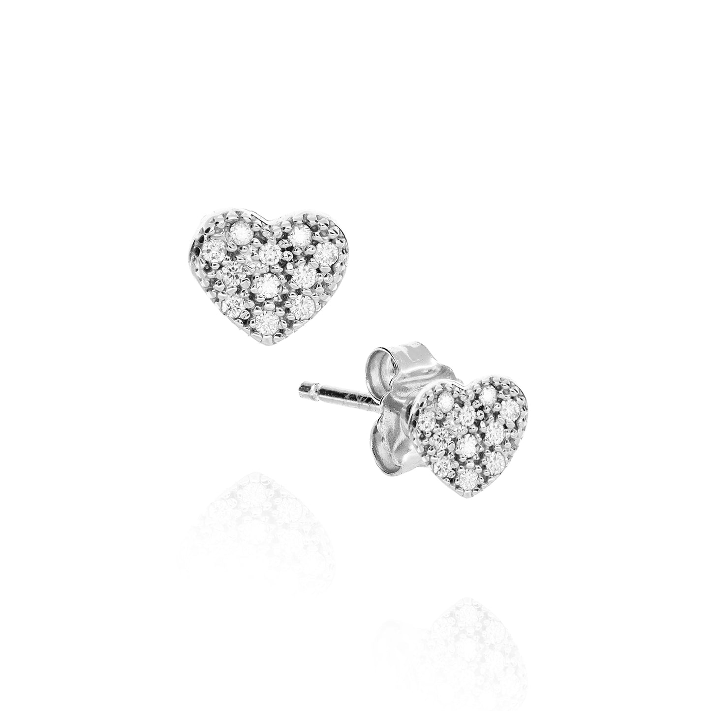 Real Gold Heart Earrings with 100% Natural Diamonds P.Ct 9