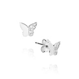 Real Gold Butterfly Earrings with 100% Natural Diamonds P.Ct 7