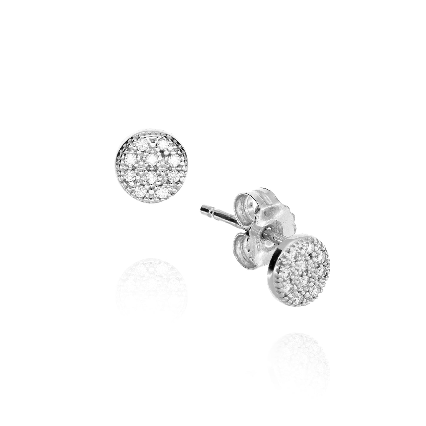 Real Gold Circle Earrings with 100% Natural Diamonds P.Ct 8