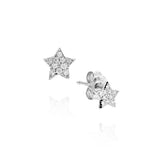 Real Gold Star Earrings with 100% Natural Diamonds P.Ct 8