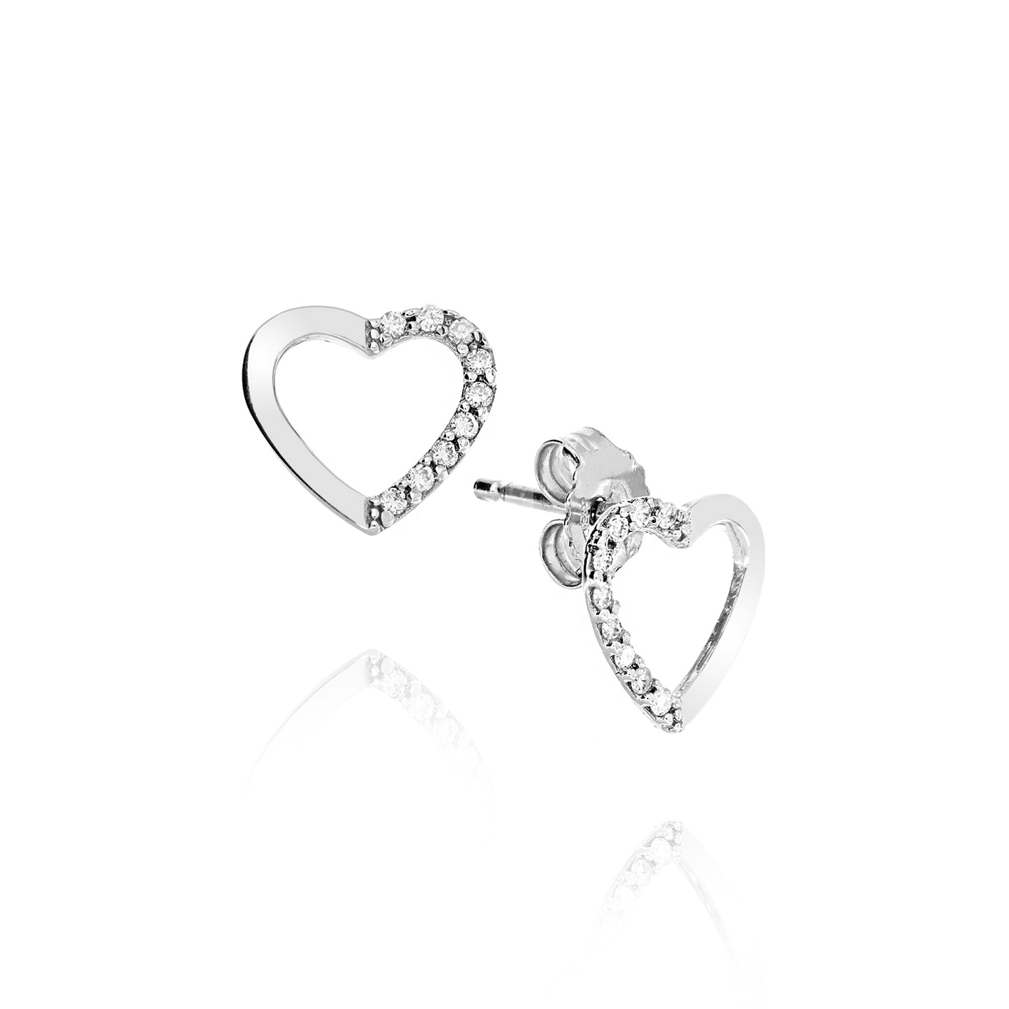 Real Gold Heart Earrings with 100% Natural Diamonds P.Ct 11 