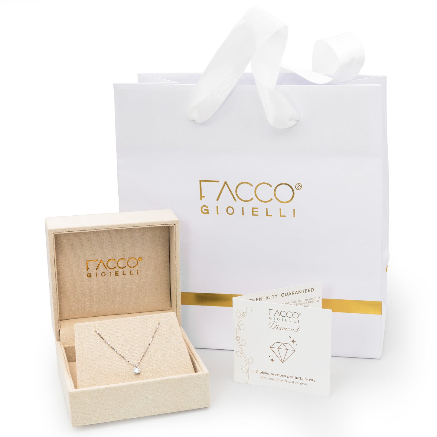 Collana Luce d'Oro Vero con Diamanti 100% Naturali P.Ct 15