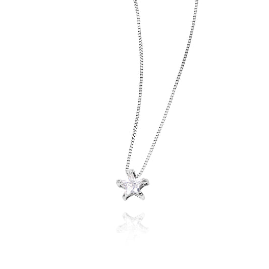 Collana Stella d'Oro Vero e Zirconi