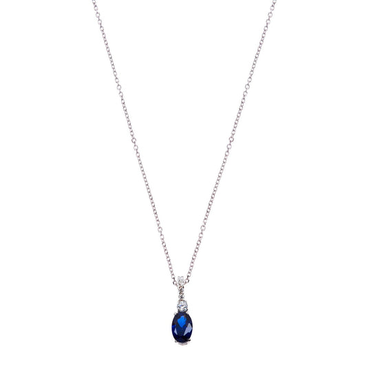 Sapphire Zircon Necklace in Real Gold