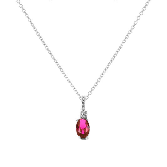 Ruby Zircon Necklace in Real Gold